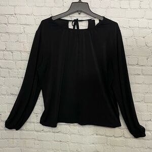 H&M Black Long Sleeve Casual Blouse Top Size: Medium